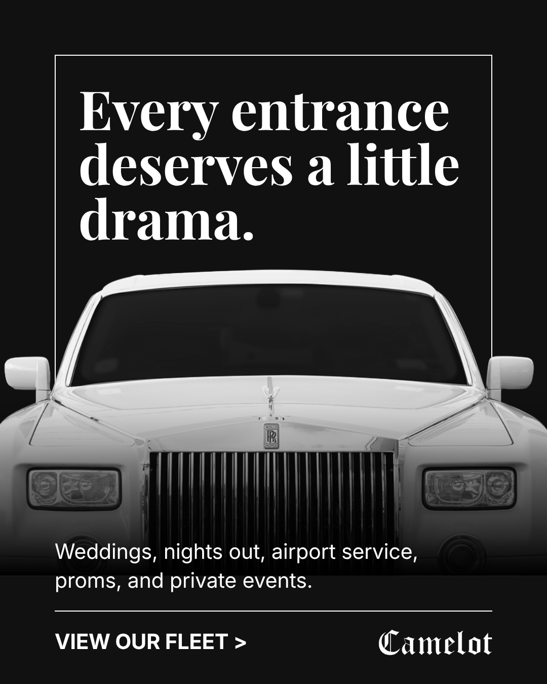 Camelot luxury fleet digital display advertisement